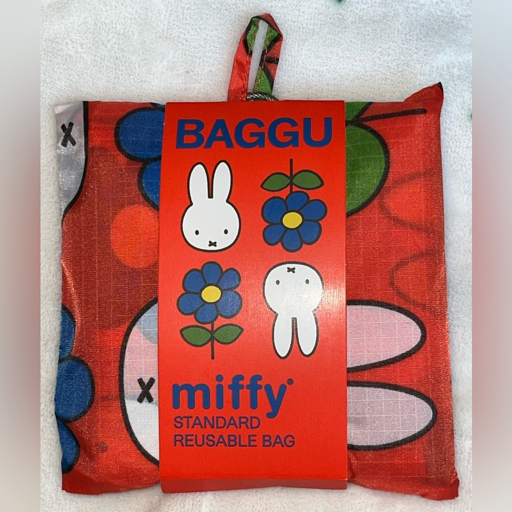 BAGGU X Miffy Red Orange Floral Standard Reusable Tote Bag NEW NWT LAST ONE